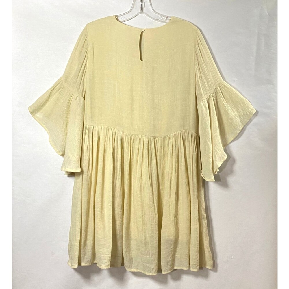 Umgee Boho Floral Embroidered Mini Dress Size M Cream Multi Bell Sleeve NWOT - Picture 5 of 15